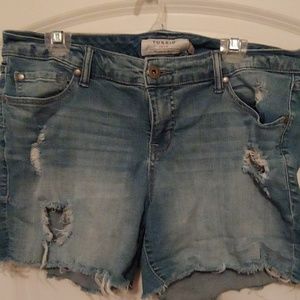 Torrid brand distressed jean shorts